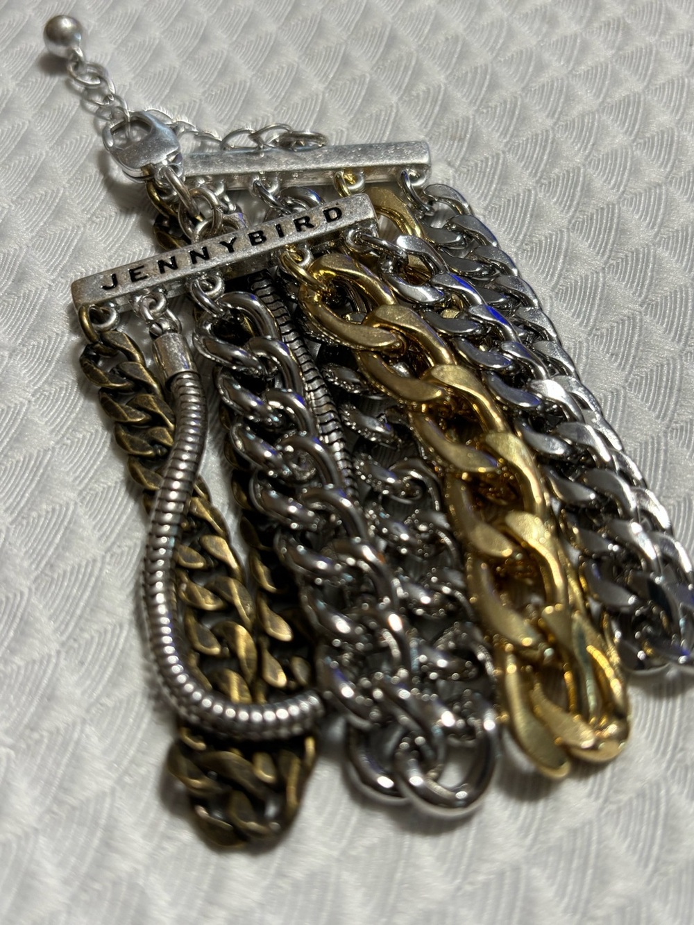 Jennybird Mixed Metal Chain Fringe Bracelet - Silver & Gold